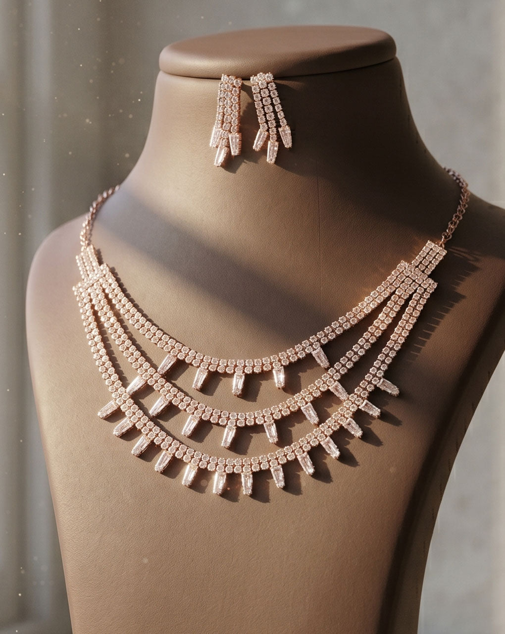 AD rose gold plated necklace