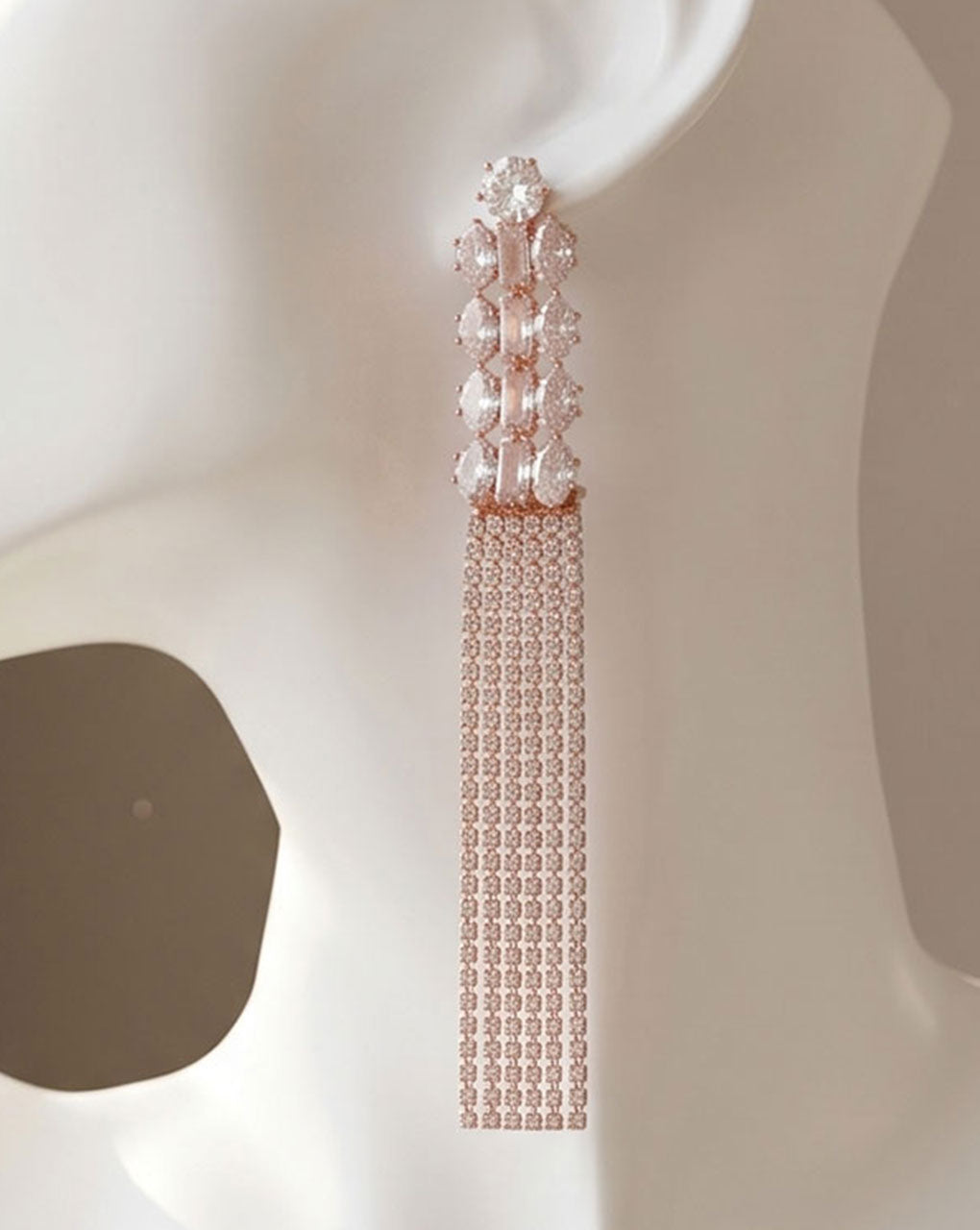 CZ AD stone rose gold plated earring
