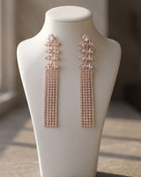 CZ AD stone rose gold plated earring