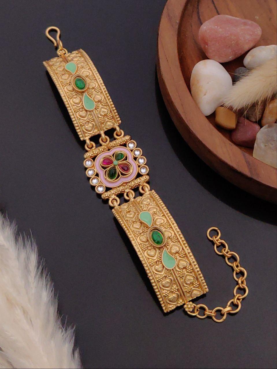 Gold plated rajvadi bracelet