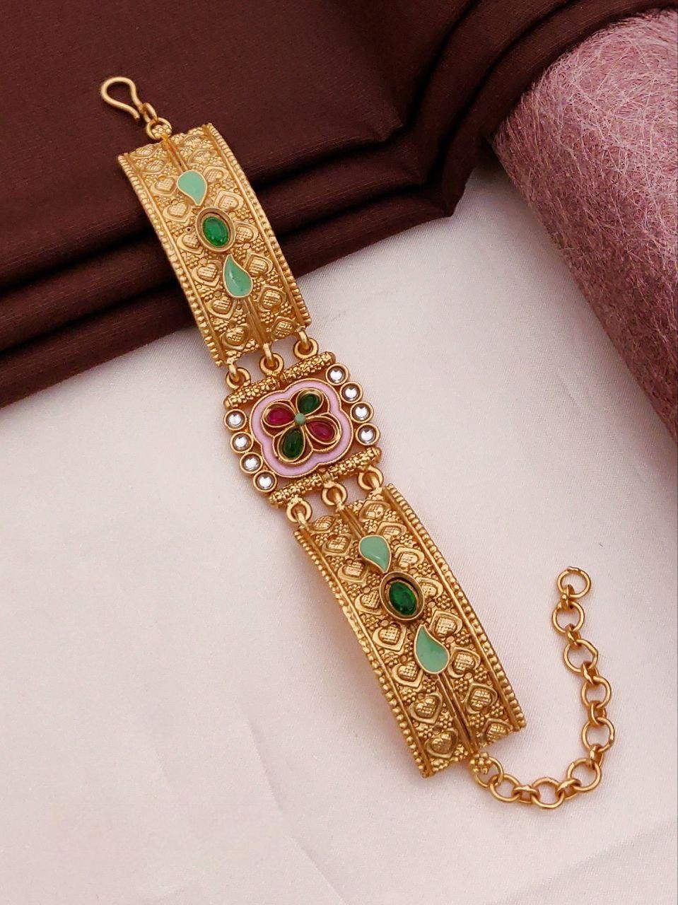 Gold plated rajvadi bracelet