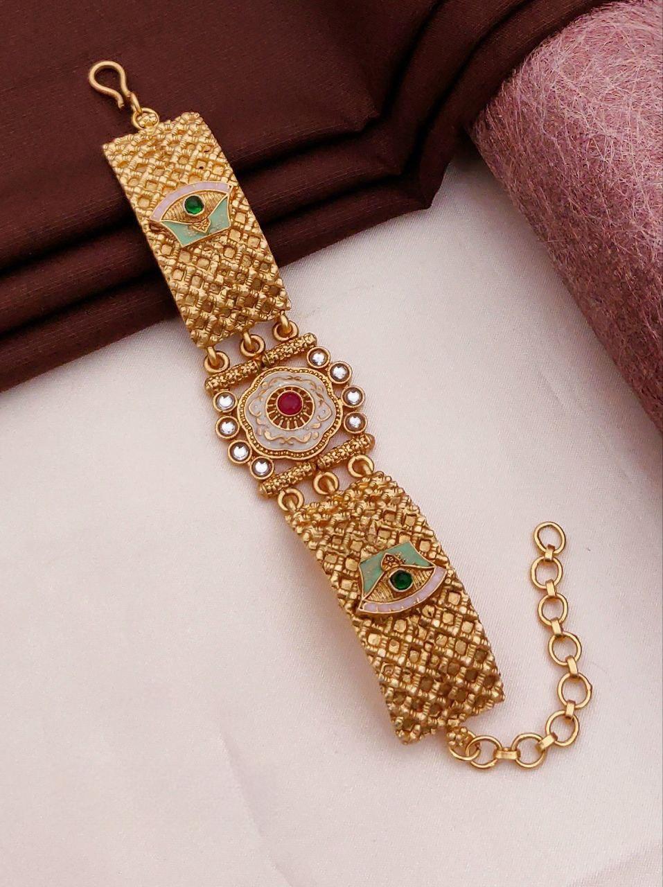 Gold plated rajvadi bracelet