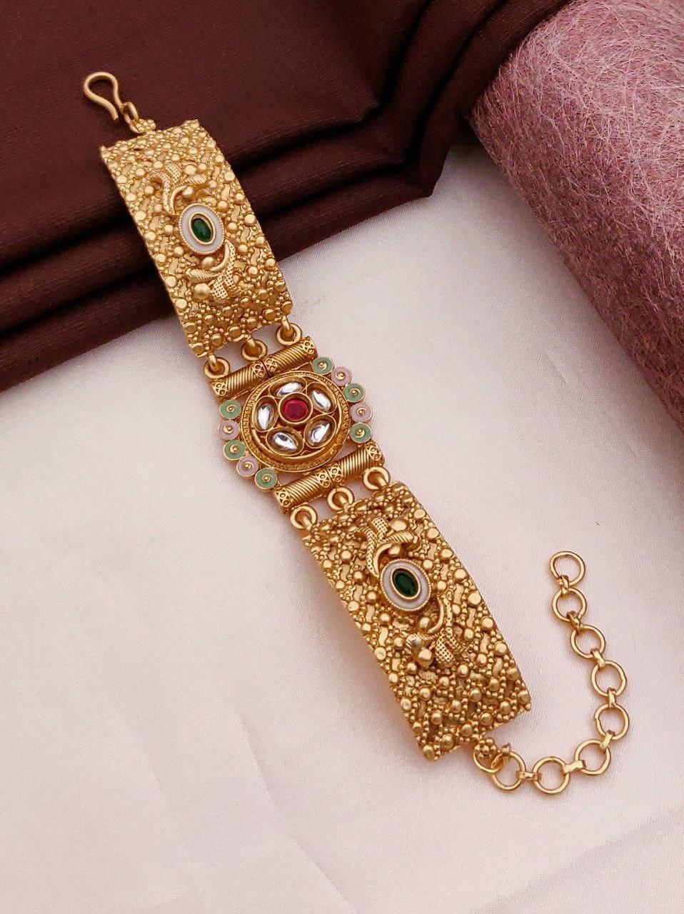 Gold plated rajvadi bracelet