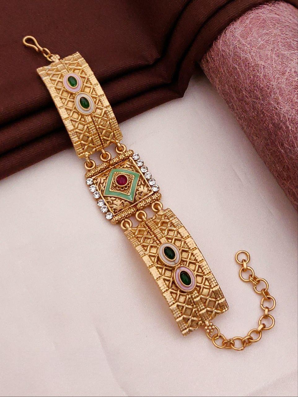 Gold plated rajvadi bracelet