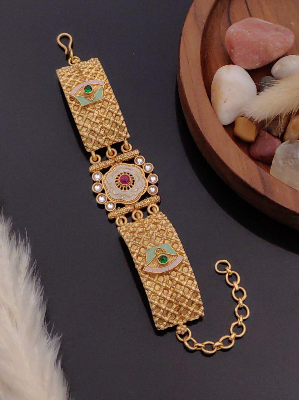 Gold plated rajvadi bracelet