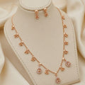Premium quality AD stone rose gold plated necklace