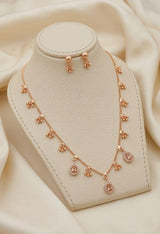 Premium quality AD stone rose gold plated necklace