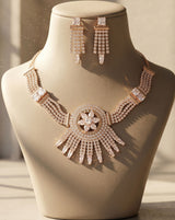 AD rose gold plated necklace