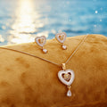 Premium quality daily use rose gold AD pendants chain set