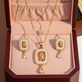 Premium quality daily use rose gold AD pendants chain set