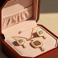 Premium quality daily use rose gold AD pendants chain set