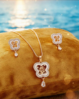 Premium quality daily use rose gold AD pendants chain set