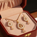 Premium quality daily use rose gold AD pendants chain set