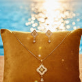 Premium quality daily use rose gold AD pendants chain set