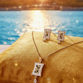 Premium quality daily use rose gold AD pendants chain set