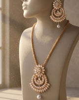 Pearl gold plated necklace set