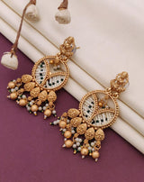 Brass gold plated matte finish earring