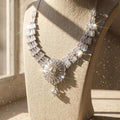 Silver plated AD stone necklace
