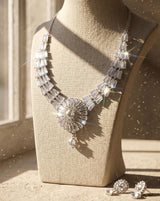 Silver plated AD stone necklace