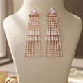 AD stone rose gold plated earring