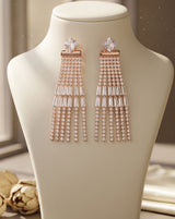 AD stone rose gold plated earring