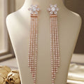 AD stone rose gold plated earring