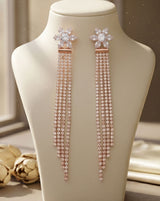 AD stone rose gold plated earring