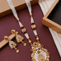 Gold plated rajvadi mala pendants chain set
