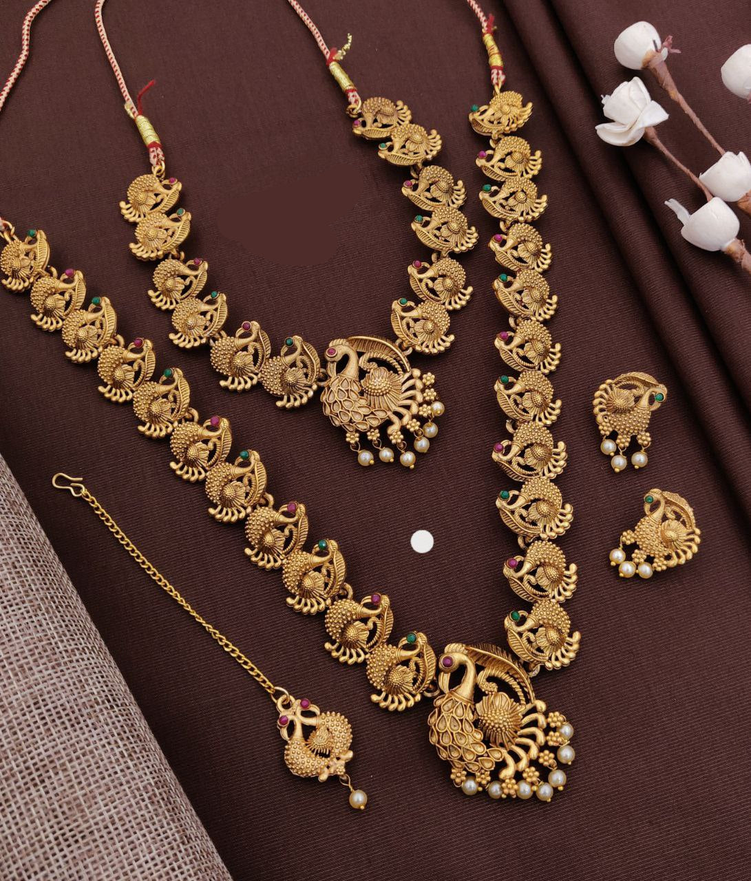Gold plated peacock combo set