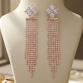 AD stone rose gold plated earring