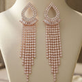 AD stone rose gold plated earring