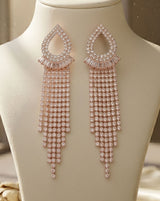 AD stone rose gold plated earring