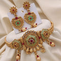 Brass gold plated choker set 18 design