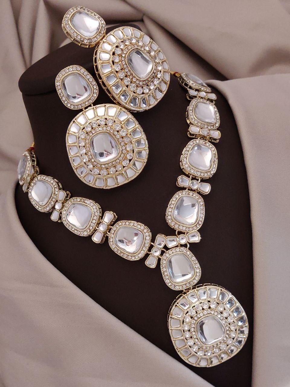 Gold plated polki dimond set