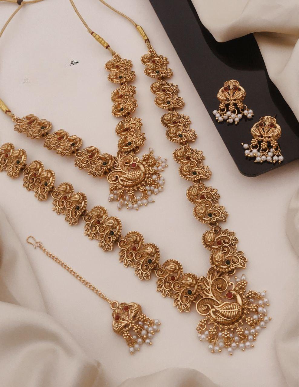 Gold plated peacock combo set