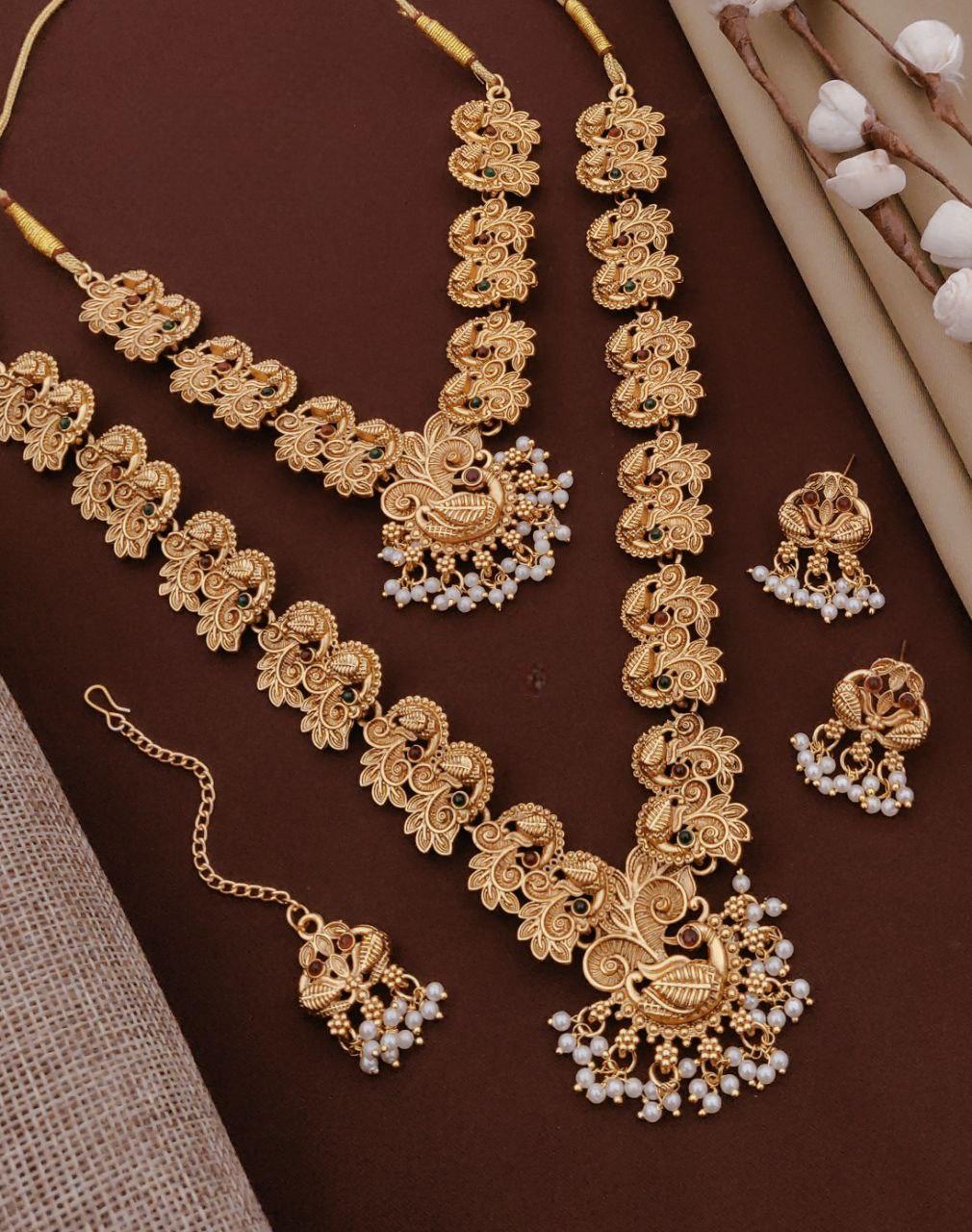 Gold plated peacock combo set
