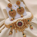 Brass gold plated choker set