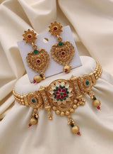 Brass gold plated choker set