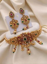 Brass gold plated choker set