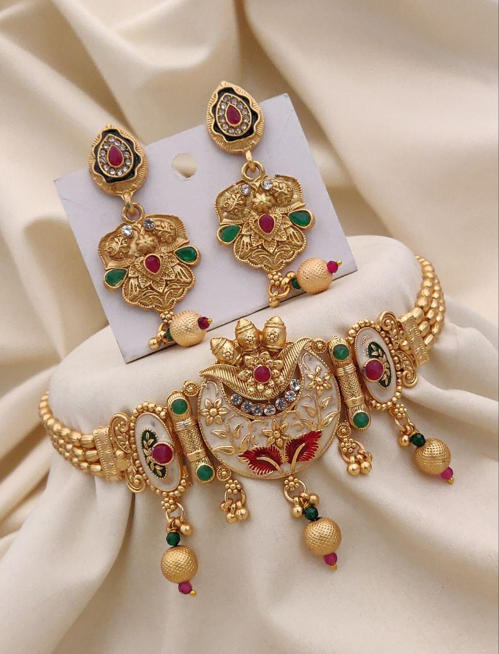 Brass gold plated choker set