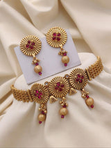 Brass gold plated choker set