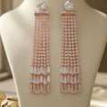 AD stone rose gold plated earring