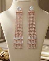 AD stone rose gold plated earring