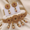 Brass gold plated choker set