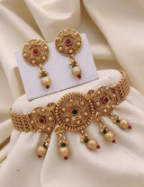 Brass gold plated choker set
