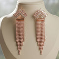 AD stone rose gold plated earring