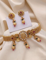 Brass gold plated choker set