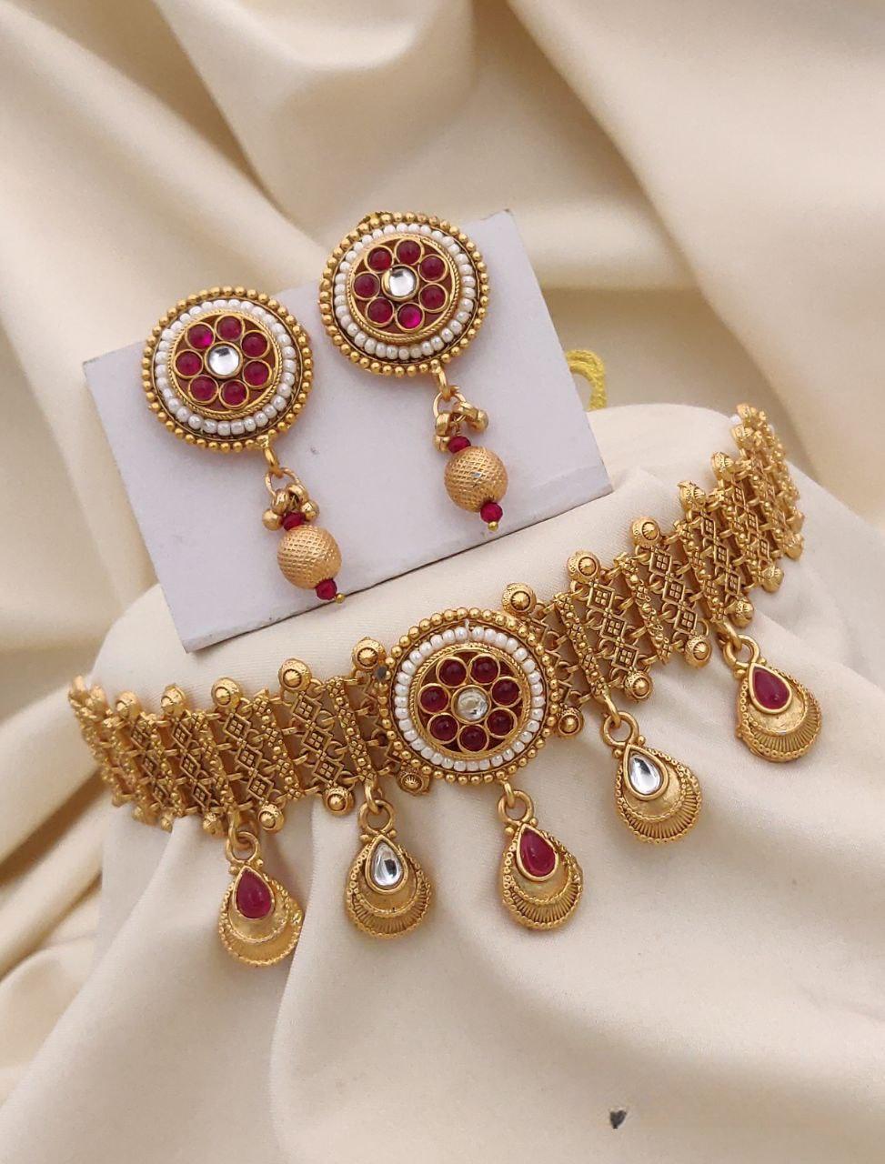 Brass gold plated choker set