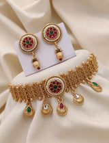 Brass gold plated choker set