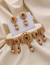 Brass gold plated choker set